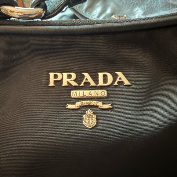Authentic Prada Tessuto and Leather Shoulder Bag - Picture 2 of 12